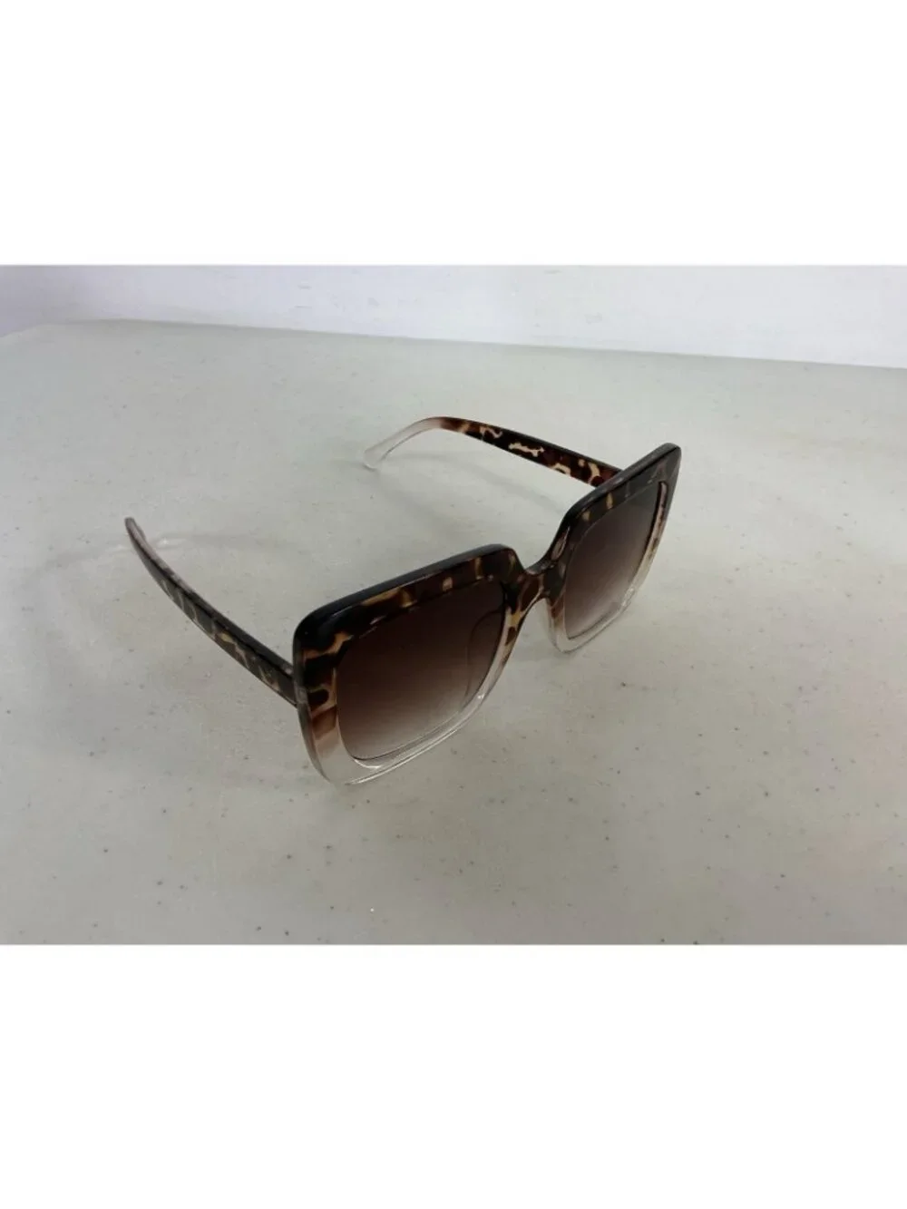 Oversized Vintage Square Sunglasses Brown Tortoise Frame Estate Find